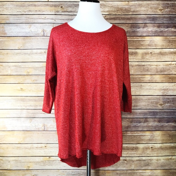 Topshop Tops - Topshop Heather Red Dolman Sleeve Blouse